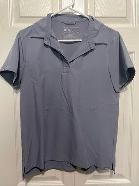 FIGS Polo Scrub Top Women’s Small Dusty Blue Discontinued Style